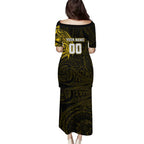 Personalized Richmond Tigers Polynesian Family Matching Puletasi and Hawaiian Shirt Tribal Chest and Sleeve Tattoo Heritage Warrior