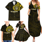Personalized Richmond Tigers Polynesian Family Matching Summer Maxi Dress and Hawaiian Shirt Tribal Chest and Sleeve Tattoo Heritage Warrior