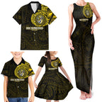 Personalized Richmond Tigers Polynesian Family Matching Tank Maxi Dress and Hawaiian Shirt Tribal Chest and Sleeve Tattoo Heritage Warrior
