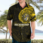 Personalized Richmond Tigers Polynesian Hawaiian Shirt Tribal Chest and Sleeve Tattoo Heritage Warrior