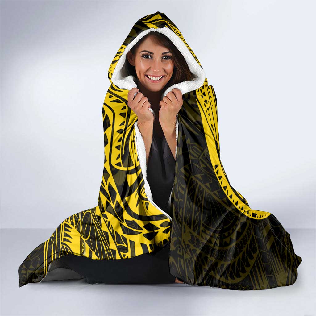 Personalized Richmond Tigers Polynesian Hooded Blanket Tribal Chest and Sleeve Tattoo Heritage Warrior