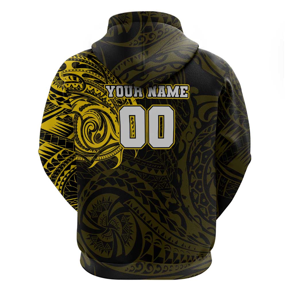 Personalized Richmond Tigers Polynesian Hoodie Tribal Chest and Sleeve Tattoo Heritage Warrior