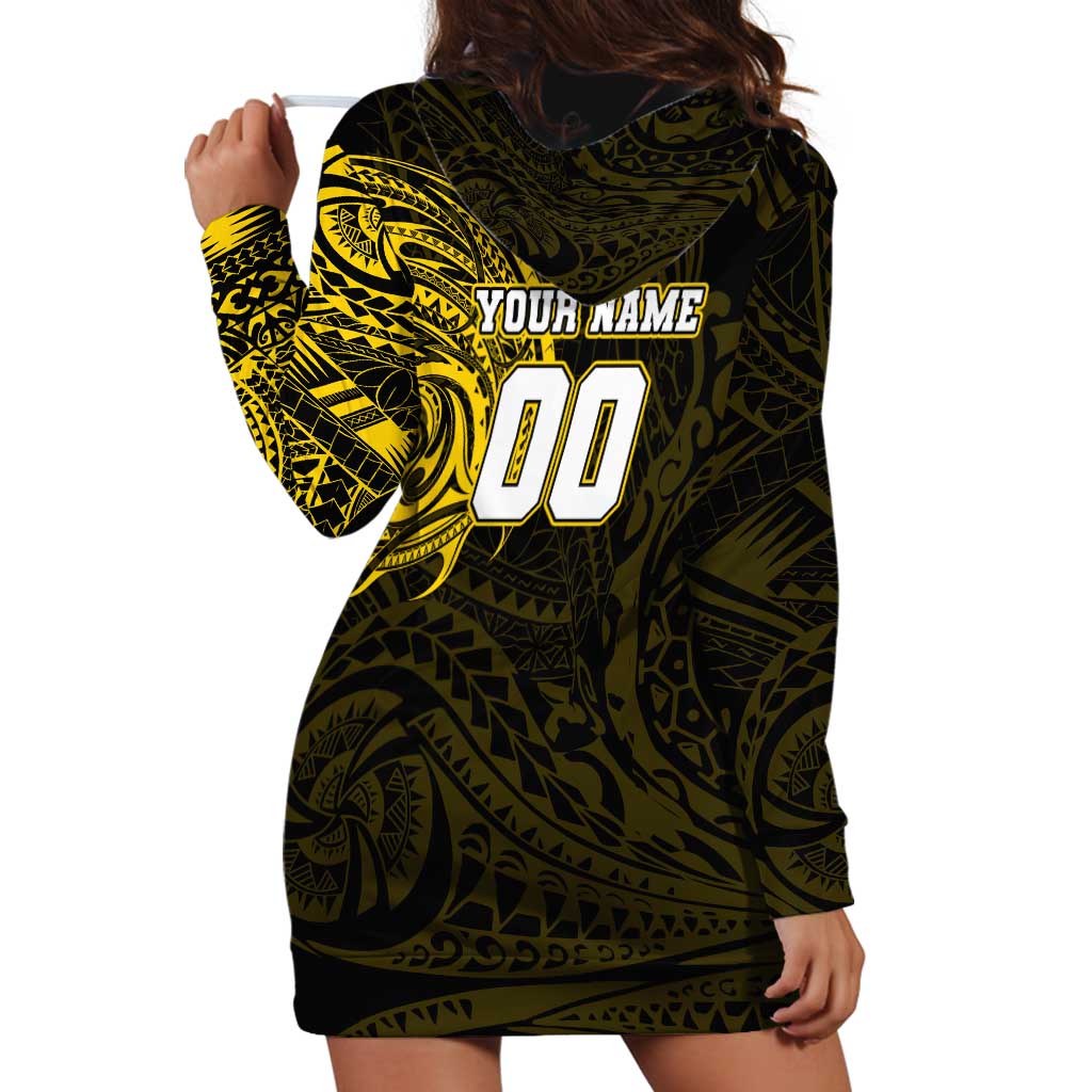 Personalized Richmond Tigers Polynesian Hoodie Dress Tribal Chest and Sleeve Tattoo Heritage Warrior