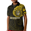 Personalized Richmond Tigers Polynesian Kid Polo Shirt Tribal Chest and Sleeve Tattoo Heritage Warrior