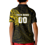 Personalized Richmond Tigers Polynesian Kid Polo Shirt Tribal Chest and Sleeve Tattoo Heritage Warrior