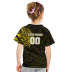 Personalized Richmond Tigers Polynesian Kid T Shirt Tribal Chest and Sleeve Tattoo Heritage Warrior