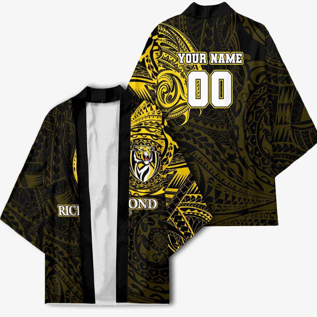 Personalized Richmond Tigers Polynesian Kimono Tribal Chest and Sleeve Tattoo Heritage Warrior