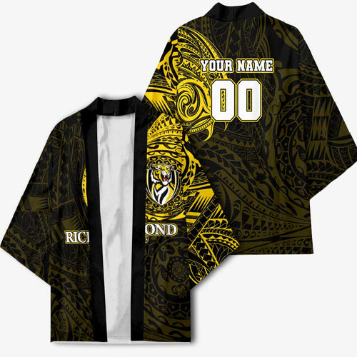 Personalized Richmond Tigers Polynesian Kimono Tribal Chest and Sleeve Tattoo Heritage Warrior