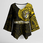 Personalized Richmond Tigers Polynesian Kimono Sleeve Blouse Tribal Chest and Sleeve Tattoo Heritage Warrior
