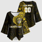 Personalized Richmond Tigers Polynesian Kimono Sleeve Blouse Tribal Chest and Sleeve Tattoo Heritage Warrior