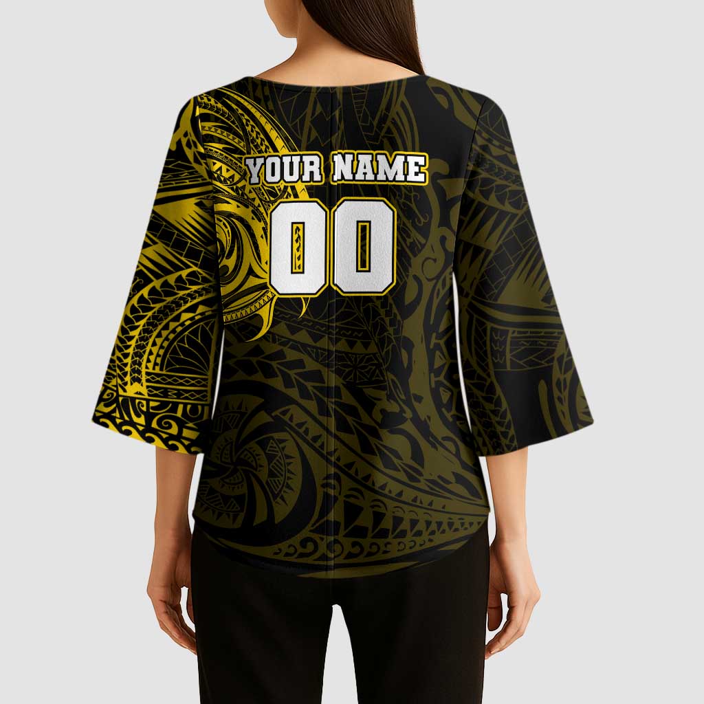 Personalized Richmond Tigers Polynesian Kimono Sleeve Blouse Tribal Chest and Sleeve Tattoo Heritage Warrior