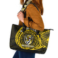 Personalized Richmond Tigers Polynesian Leather Tote Bag Tribal Chest and Sleeve Tattoo Heritage Warrior