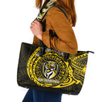 Personalized Richmond Tigers Polynesian Leather Tote Bag Tribal Chest and Sleeve Tattoo Heritage Warrior
