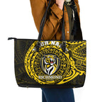 Personalized Richmond Tigers Polynesian Leather Tote Bag Tribal Chest and Sleeve Tattoo Heritage Warrior
