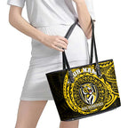 Personalized Richmond Tigers Polynesian Leather Tote Bag Tribal Chest and Sleeve Tattoo Heritage Warrior