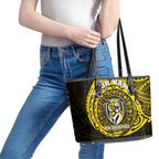 Personalized Richmond Tigers Polynesian Leather Tote Bag Tribal Chest and Sleeve Tattoo Heritage Warrior