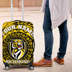 Personalized Richmond Tigers Polynesian Luggage Cover Tribal Chest and Sleeve Tattoo Heritage Warrior