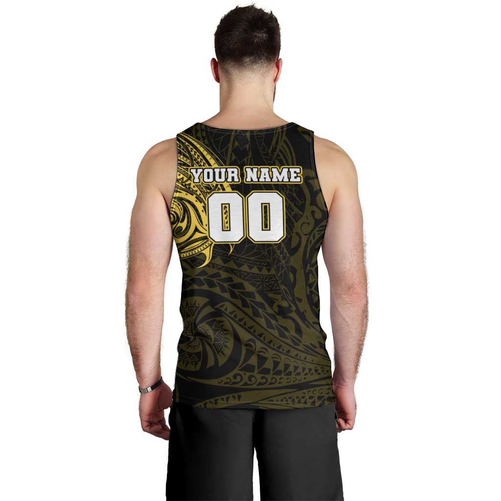 Personalized Richmond Tigers Polynesian Men Tank Top Tribal Chest and Sleeve Tattoo Heritage Warrior
