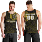 Personalized Richmond Tigers Polynesian Men Tank Top Tribal Chest and Sleeve Tattoo Heritage Warrior