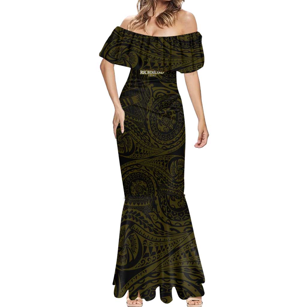 Personalized Richmond Tigers Polynesian Mermaid Dress Tribal Chest and Sleeve Tattoo Heritage Warrior