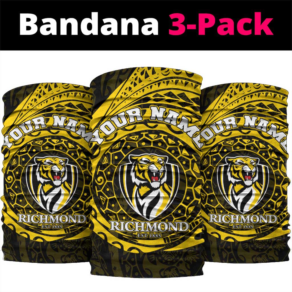 Personalized Richmond Tigers Polynesian Neck Gaiter Tribal Chest and Sleeve Tattoo Heritage Warrior
