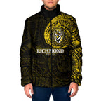 Personalized Richmond Tigers Polynesian Padded Jacket Tribal Chest and Sleeve Tattoo Heritage Warrior