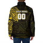 Personalized Richmond Tigers Polynesian Padded Jacket Tribal Chest and Sleeve Tattoo Heritage Warrior