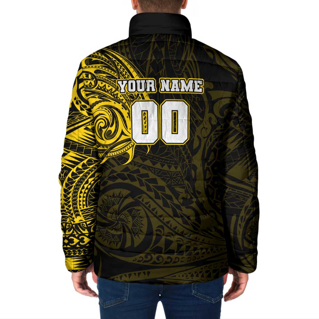 Personalized Richmond Tigers Polynesian Padded Jacket Tribal Chest and Sleeve Tattoo Heritage Warrior