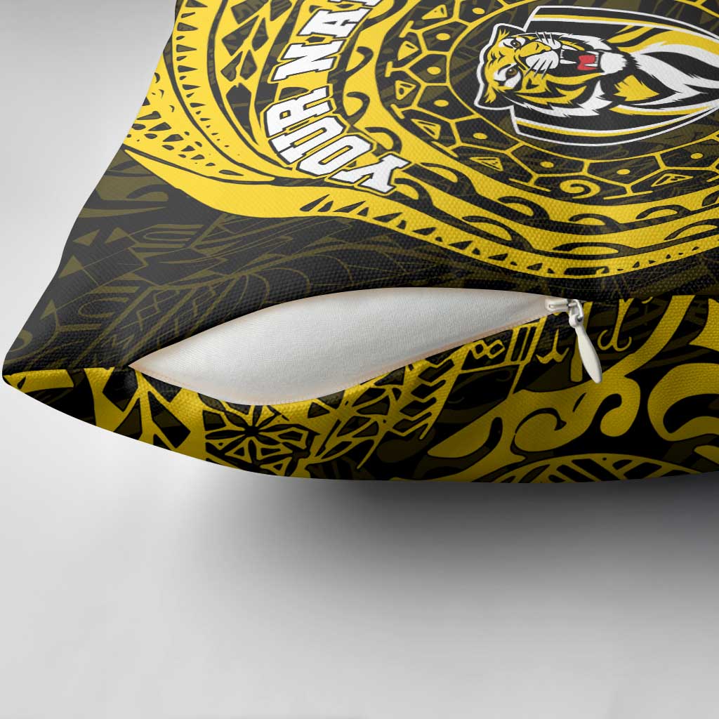 Personalized Richmond Tigers Polynesian Pillow Cover Tribal Chest and Sleeve Tattoo Heritage Warrior