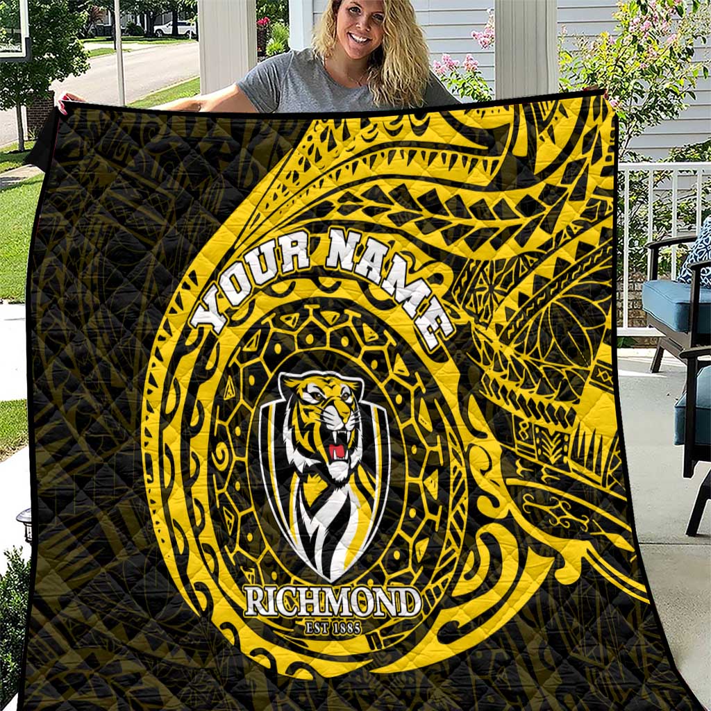 Personalized Richmond Tigers Polynesian Quilt Tribal Chest and Sleeve Tattoo Heritage Warrior