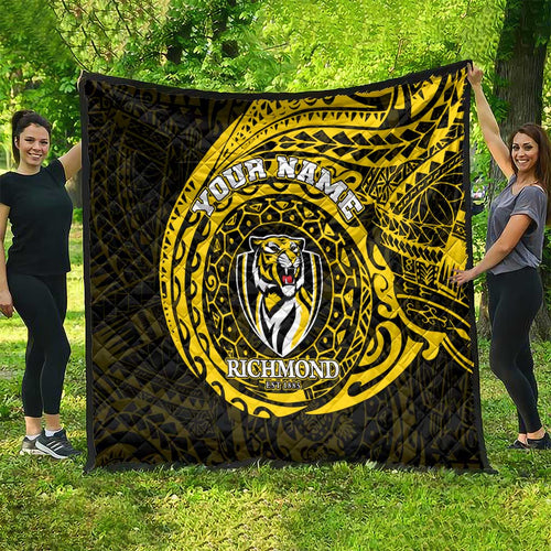 Personalized Richmond Tigers Polynesian Quilt Tribal Chest and Sleeve Tattoo Heritage Warrior