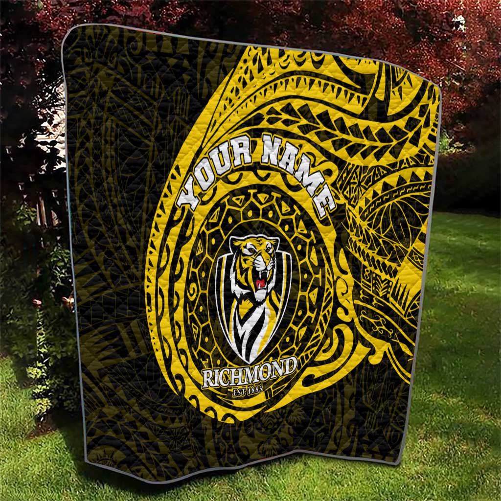 Personalized Richmond Tigers Polynesian Quilt Tribal Chest and Sleeve Tattoo Heritage Warrior