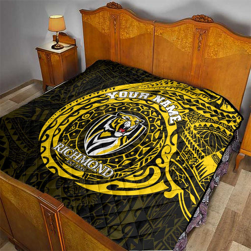 Personalized Richmond Tigers Polynesian Quilt Tribal Chest and Sleeve Tattoo Heritage Warrior