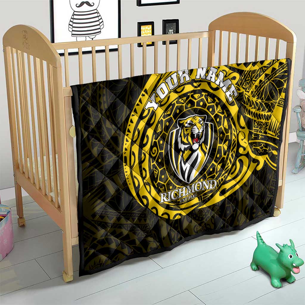 Personalized Richmond Tigers Polynesian Quilt Tribal Chest and Sleeve Tattoo Heritage Warrior