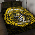Personalized Richmond Tigers Polynesian Quilt Bed Set Tribal Chest and Sleeve Tattoo Heritage Warrior