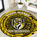 Personalized Richmond Tigers Polynesian Round Carpet Tribal Chest and Sleeve Tattoo Heritage Warrior