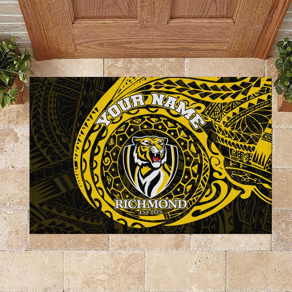 Personalized Richmond Tigers Polynesian Rubber Doormat Tribal Chest and Sleeve Tattoo Heritage Warrior