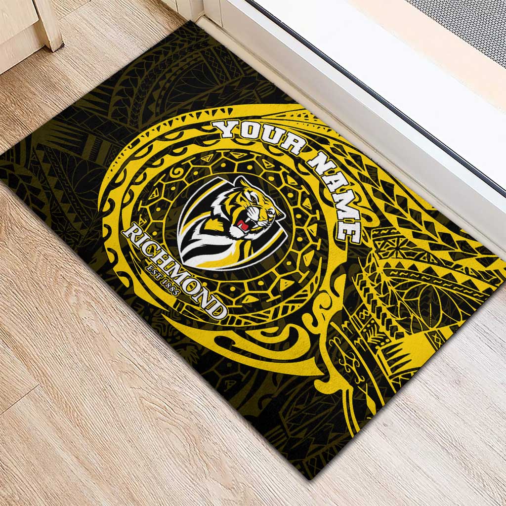 Personalized Richmond Tigers Polynesian Rubber Doormat Tribal Chest and Sleeve Tattoo Heritage Warrior