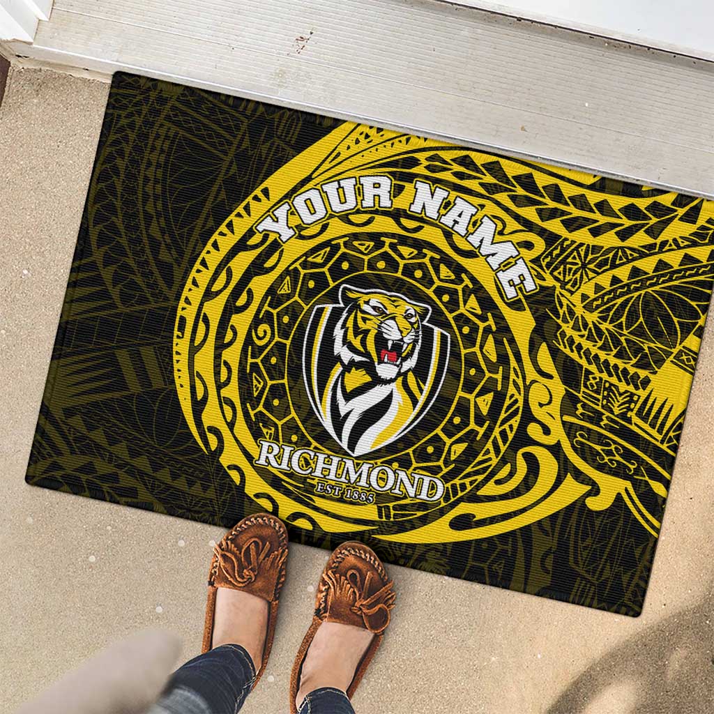 Personalized Richmond Tigers Polynesian Rubber Doormat Tribal Chest and Sleeve Tattoo Heritage Warrior