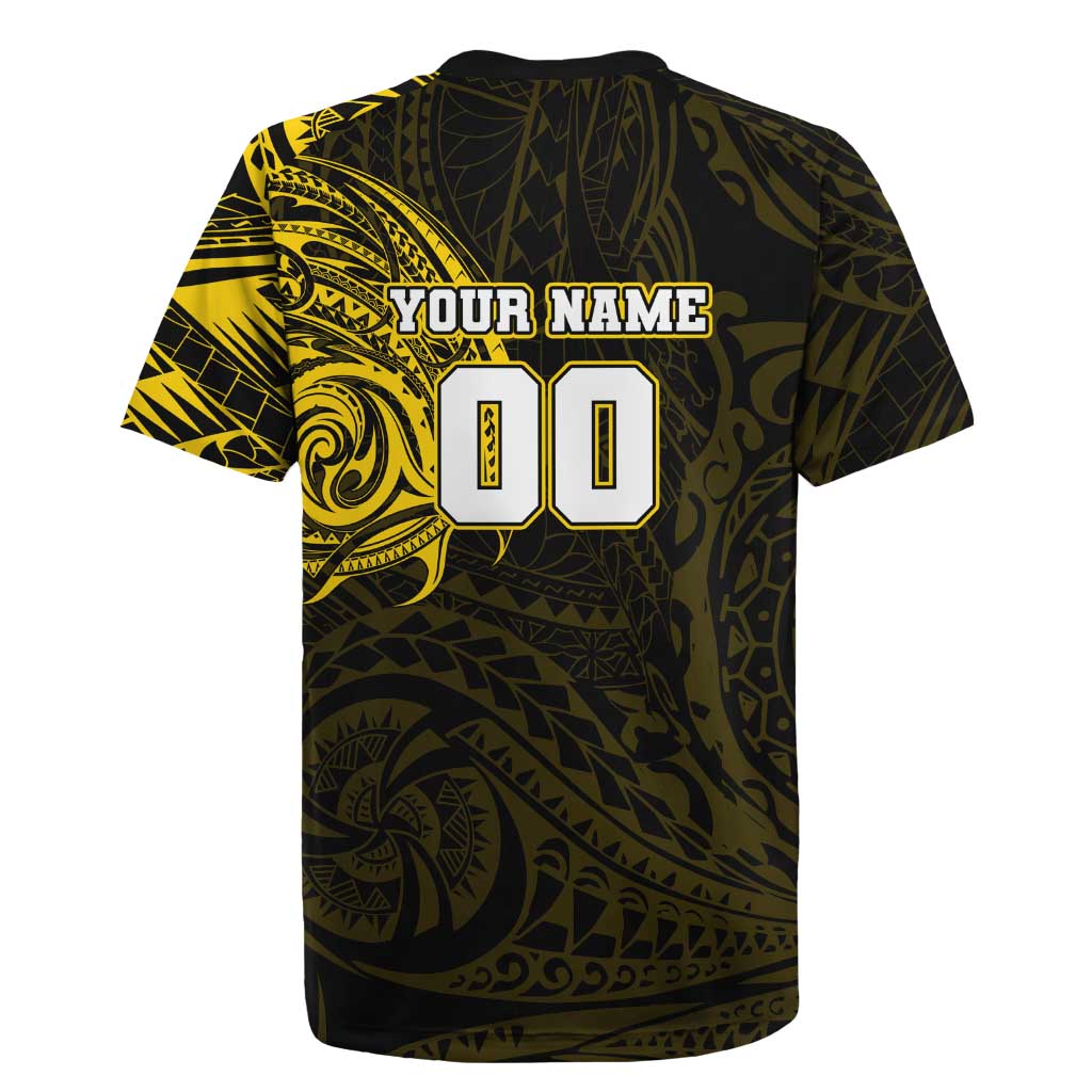 Personalized Richmond Tigers Polynesian Rugby Jersey Tribal Chest and Sleeve Tattoo Heritage Warrior
