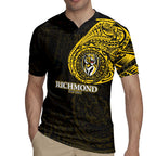 Personalized Richmond Tigers Polynesian Rugby Jersey Tribal Chest and Sleeve Tattoo Heritage Warrior