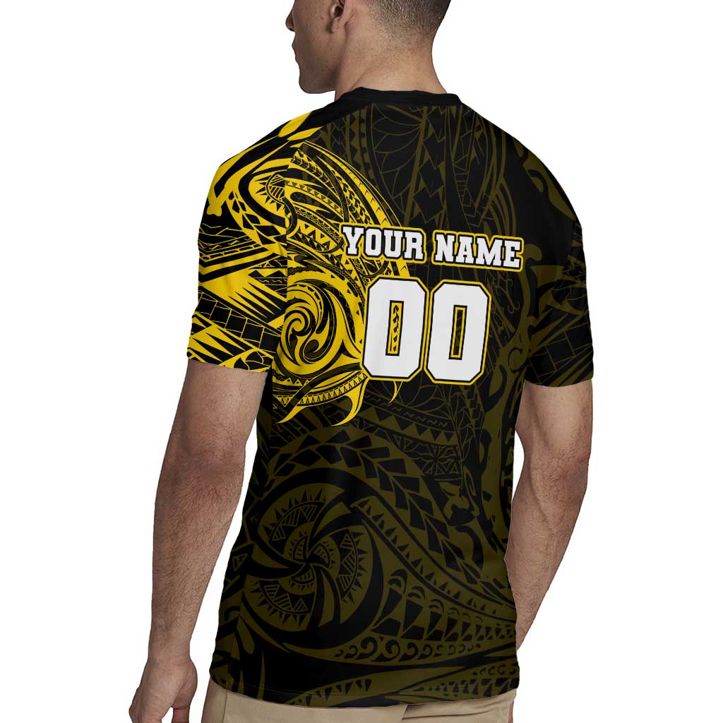 Personalized Richmond Tigers Polynesian Rugby Jersey Tribal Chest and Sleeve Tattoo Heritage Warrior