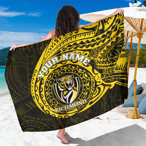 Personalized Richmond Tigers Polynesian Sarong Tribal Chest and Sleeve Tattoo Heritage Warrior