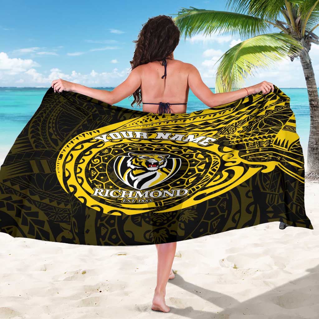 Personalized Richmond Tigers Polynesian Sarong Tribal Chest and Sleeve Tattoo Heritage Warrior