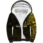 Personalized Richmond Tigers Polynesian Sherpa Hoodie Tribal Chest and Sleeve Tattoo Heritage Warrior