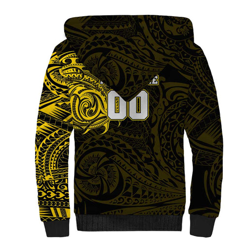 Personalized Richmond Tigers Polynesian Sherpa Hoodie Tribal Chest and Sleeve Tattoo Heritage Warrior