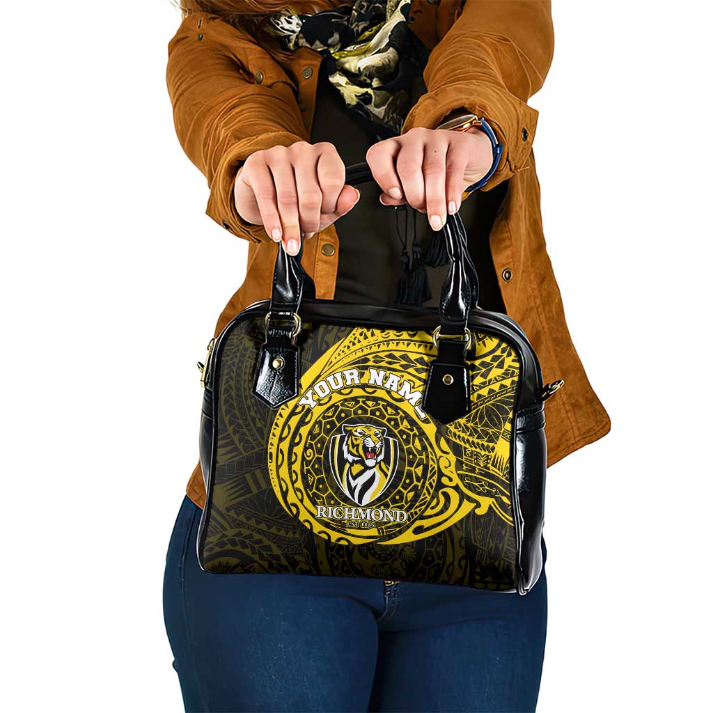 Personalized Richmond Tigers Polynesian Shoulder Handbag Tribal Chest and Sleeve Tattoo Heritage Warrior