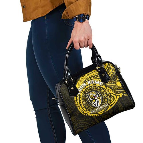 Personalized Richmond Tigers Polynesian Shoulder Handbag Tribal Chest and Sleeve Tattoo Heritage Warrior