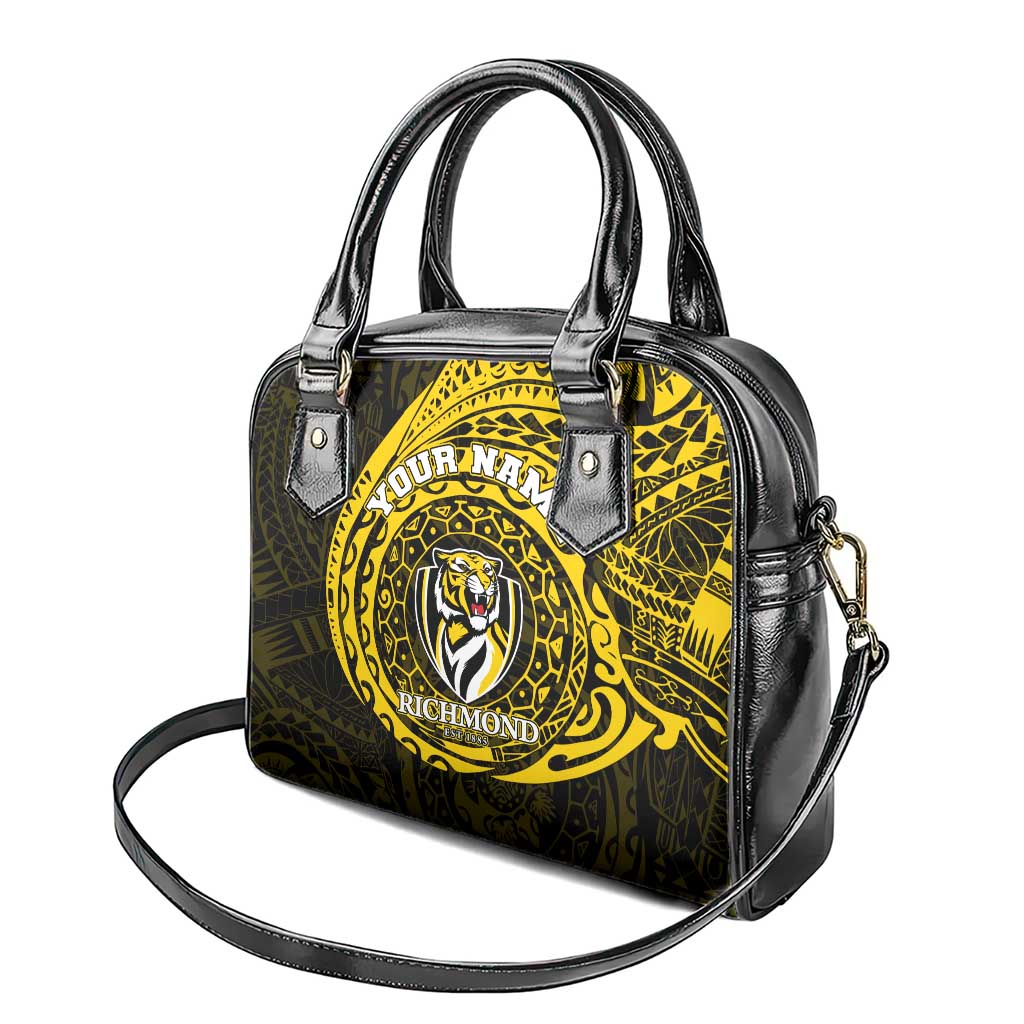 Personalized Richmond Tigers Polynesian Shoulder Handbag Tribal Chest and Sleeve Tattoo Heritage Warrior