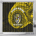 Personalized Richmond Tigers Polynesian Shower Curtain Tribal Chest and Sleeve Tattoo Heritage Warrior